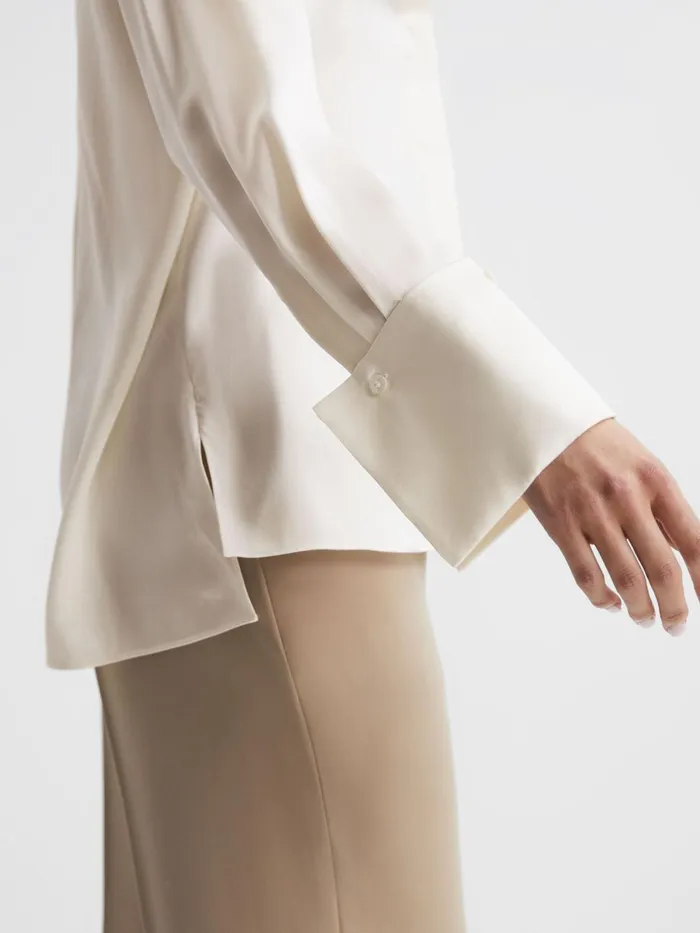 Women Reiss Blouses and Shirts Hailey Silk Shirt Ivory