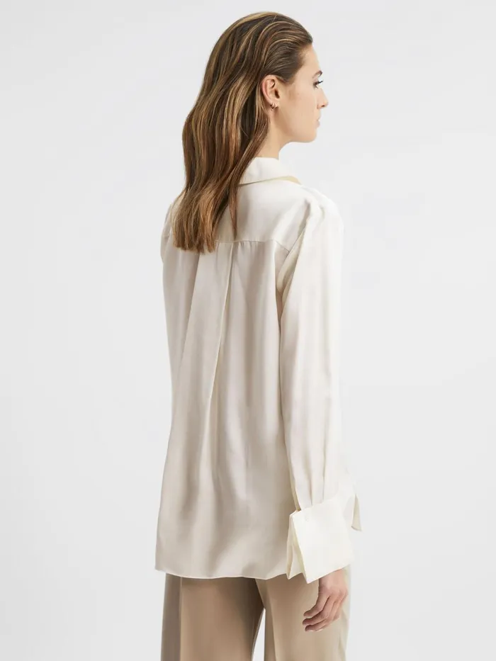Women Reiss Blouses and Shirts Hailey Silk Shirt Ivory
