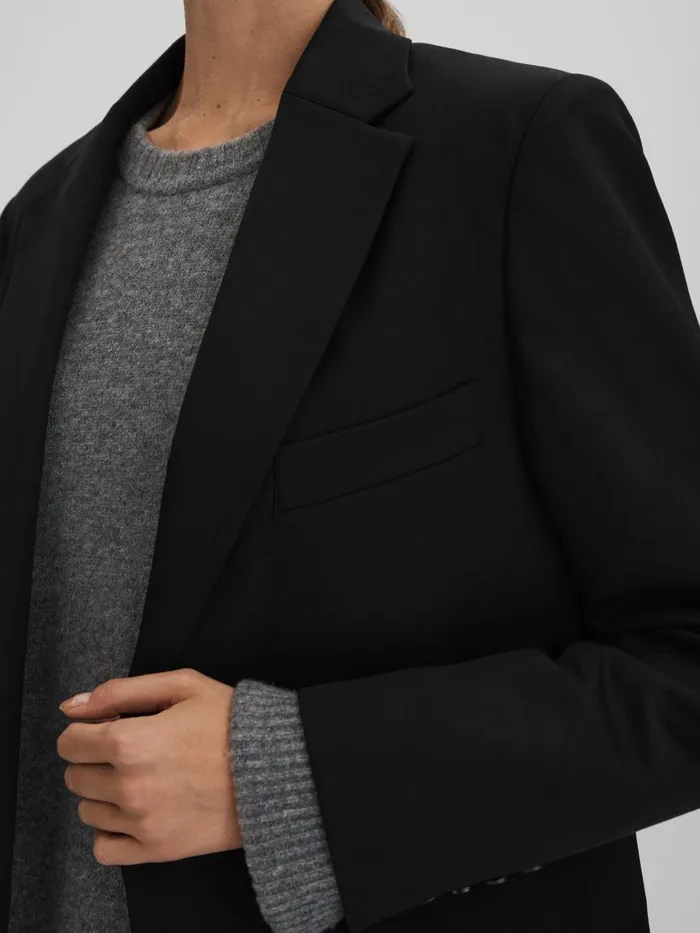 Women Reiss Coats Alia Oversized Wool Blend Single Breasted Blazer Black