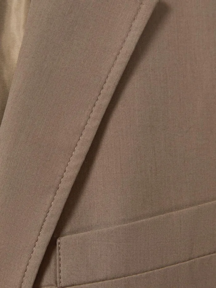 Women Reiss Coats Hope Single Breasted Cotton Blazer Taupe