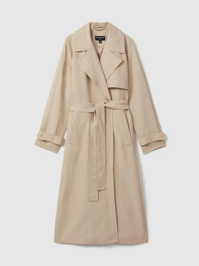 Women Reiss Coats Teya Belted Trench Coat Blush