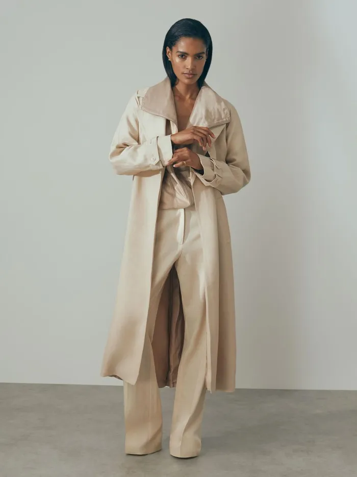Women Reiss Coats Teya Belted Trench Coat Blush