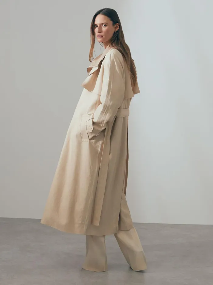 Women Reiss Coats Teya Belted Trench Coat Blush