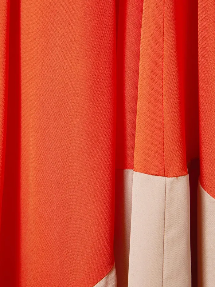 Women Reiss Dresses Elias Ruched Dipped Hem Midi Dress Orange