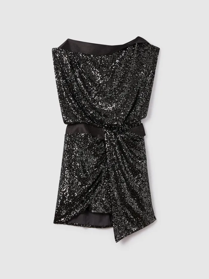 Women Reiss Dresses Sequin Mini Dress Ash