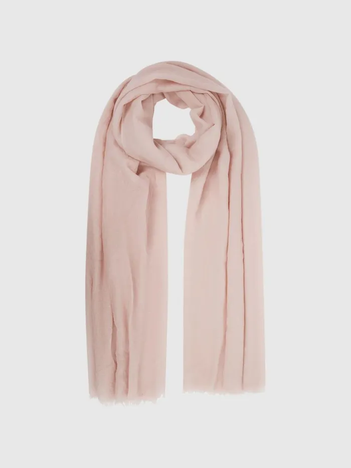 Women Reiss Hats Gloves and Scarves Heidi WoolCashmere Lightweight Scarf Blush
