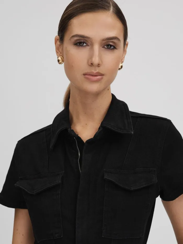 Women Reiss Jumpsuits and Playsuits American Good American Denim Jumpsuit Black