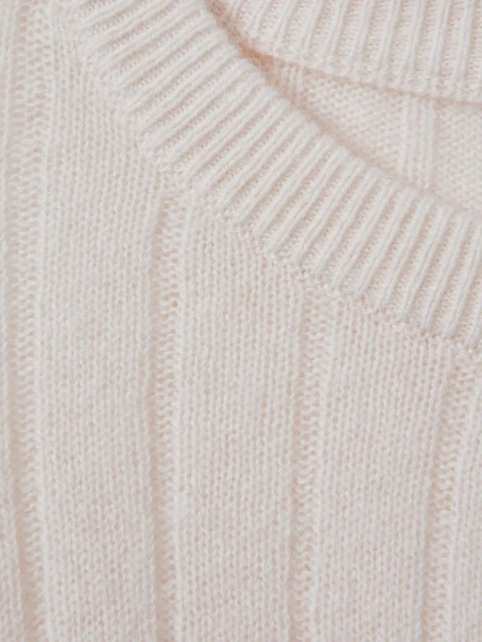 Women Reiss Knitwear Collection Cashmere Blouson Sleeve Jumper White