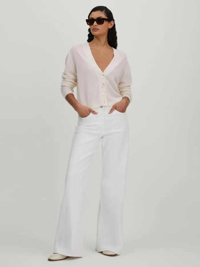 Women Reiss Knitwear Collection Cashmere Cardigan White
