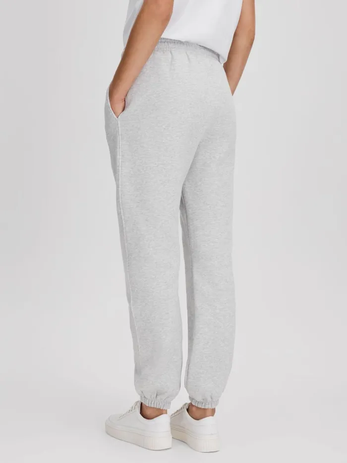 Women Reiss Pants Days Active Fitted Cotton Joggers Heather Grey