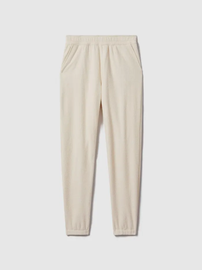 Women Reiss Pants Upside Elasticated Cuffed Joggers Natural