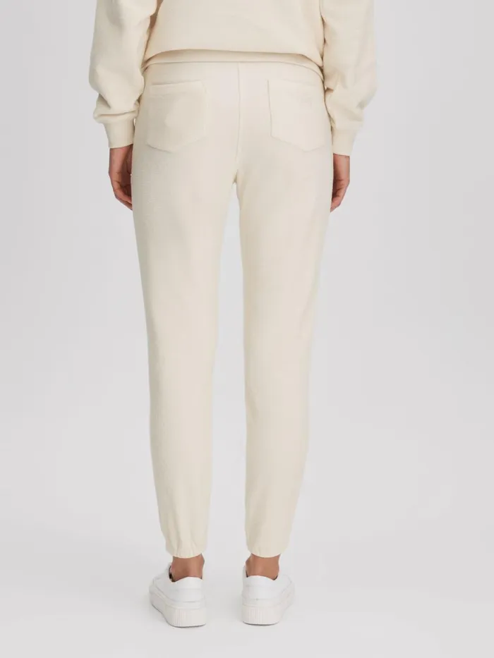 Women Reiss Pants Upside Elasticated Cuffed Joggers Natural