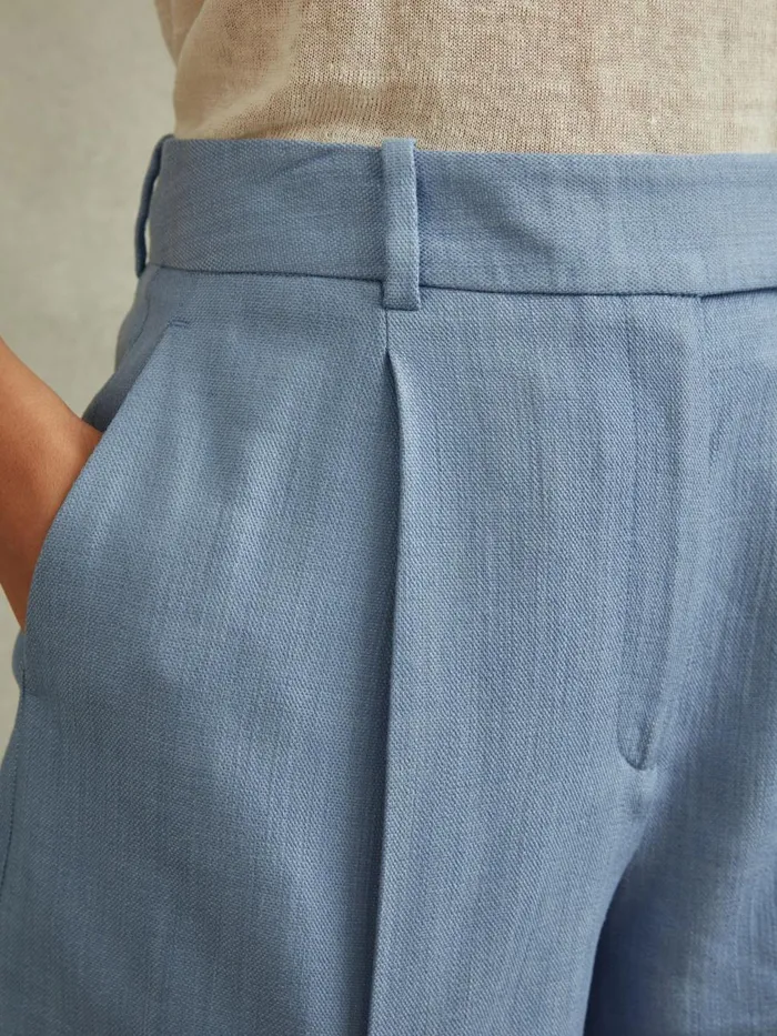 Women Reiss Shorts June Tailored Suit Shorts With TENCEL Fibers Blue