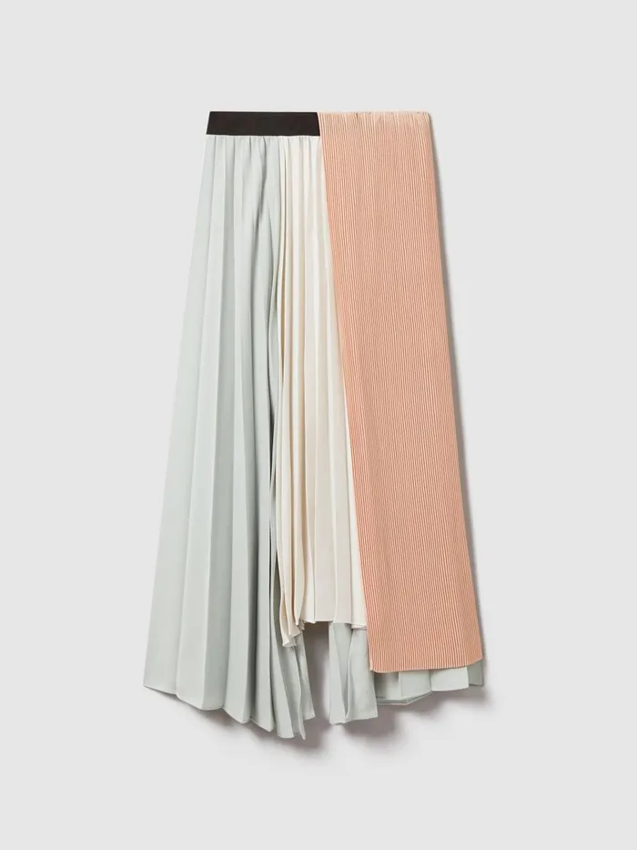 Women Reiss Skirts Maddie Pleated Asymmetric Midi Skirt Pinkcream