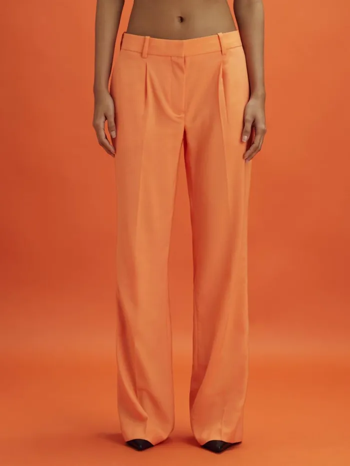 Women Reiss Suits and Tailoring F1 Wide Leg Trousers Papaya