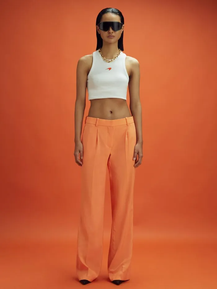 Women Reiss Suits and Tailoring F1 Wide Leg Trousers Papaya