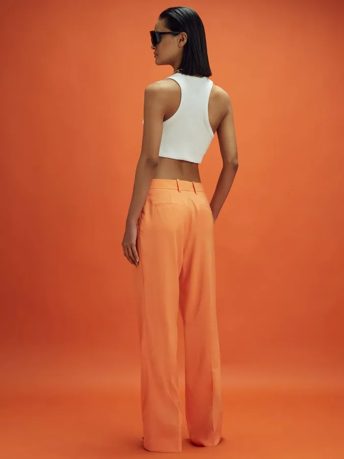 Women Reiss Suits and Tailoring F1 Wide Leg Trousers Papaya