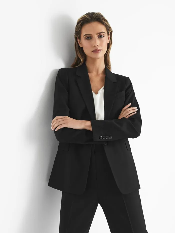 Women Reiss Suits and Tailoring Haisley Single Breasted Suit Blazer Black