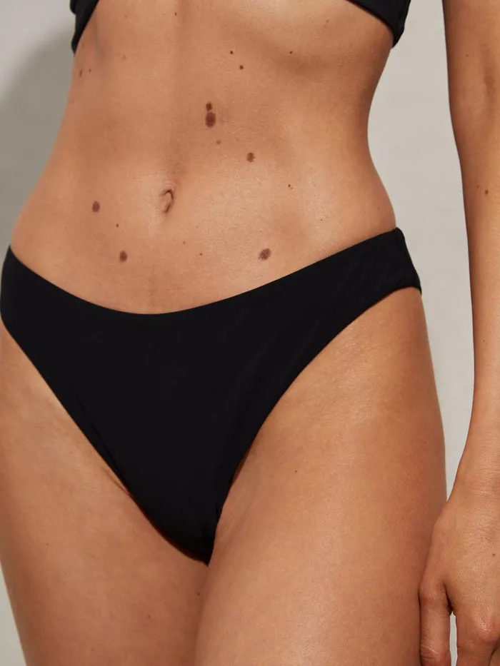 Women Reiss Swimwear Freddie Mid Rise Bikini Bottoms Black