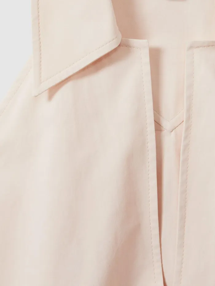 Women Reiss Tops Layla OpenCollar Cotton Blend Sleeveless Top Neutral