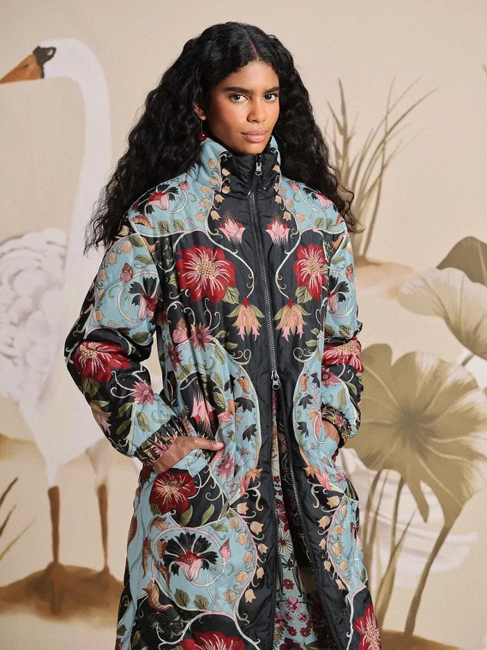 Women Reversible Flowing Beauty Puffer Jacket Flowing Beauty Blue FARM Rio Puffer Jackets Women Reversible Flowing Beauty Puffer Jacket Flowing Beauty Blue FARM Rio Puffer Jackets