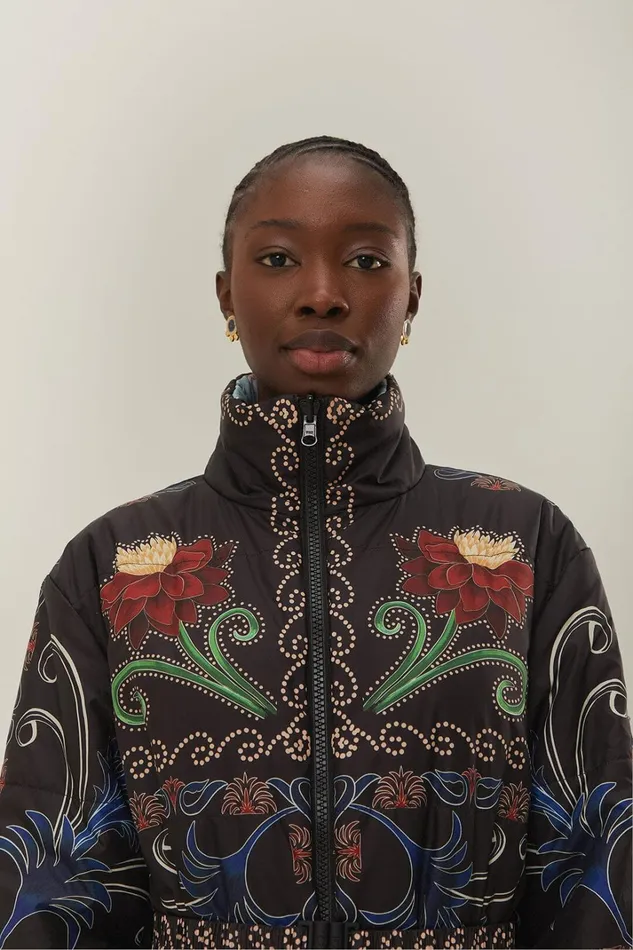 Women Reversible Flowing Beauty Puffer Jacket Flowing Beauty Blue FARM Rio Puffer Jackets