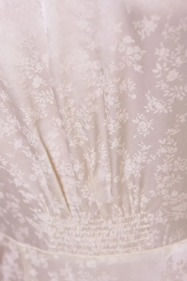 Women RIXO All Bridal Blanca SilkJacquard Gown Ditsy Garden Jacquard Ivory