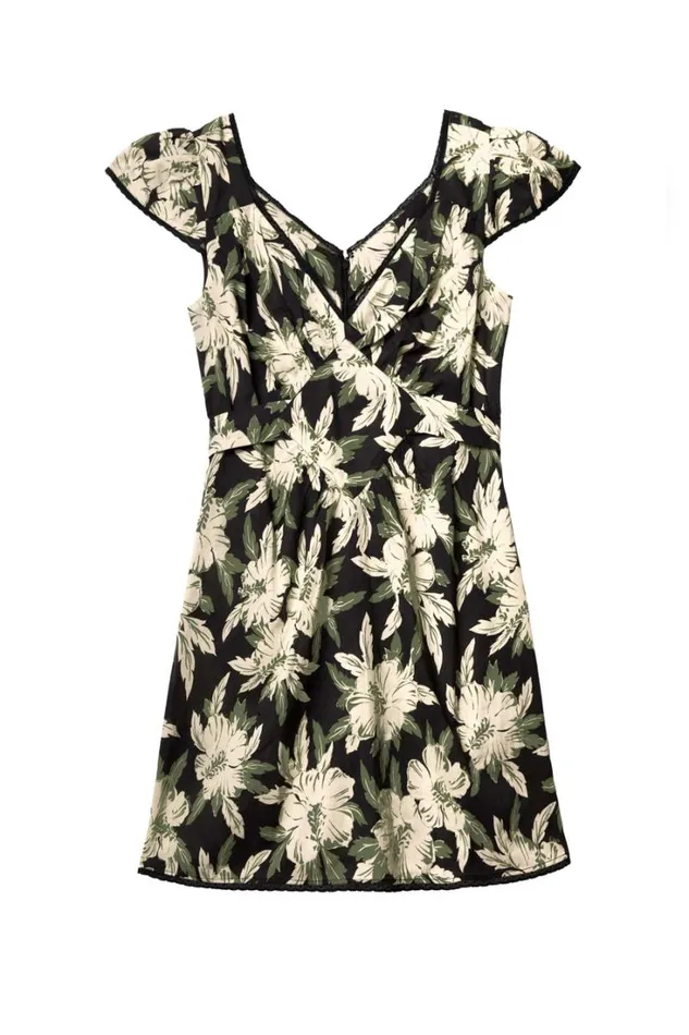 Women RIXO All Clothing Alexandra Mini Dress Hibiscus Black
