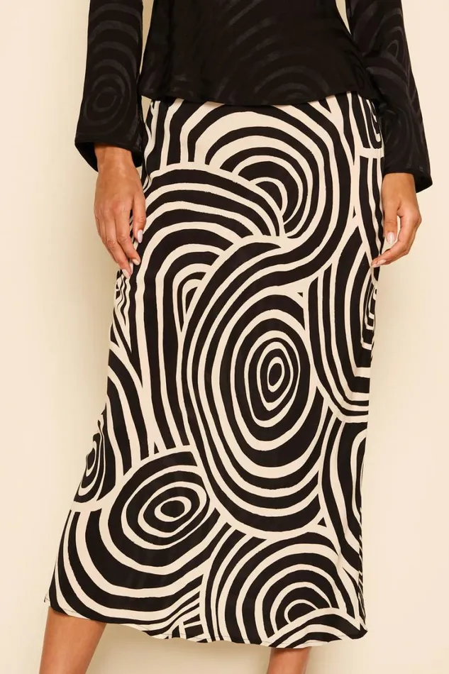 Women RIXO All Clothing Ardith Midi Skirt Whirlpool Mono