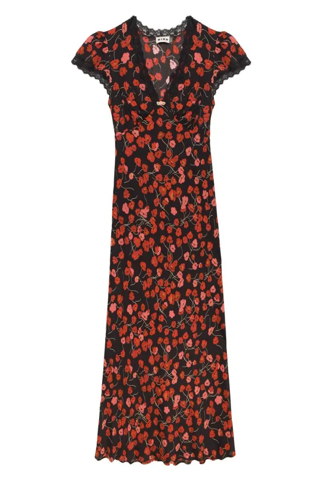 Women RIXO All Clothing Clarice Midi Dress Autumn Cherry Red