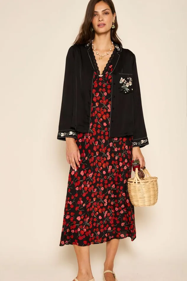 Women RIXO All Clothing Clarice Midi Dress Autumn Cherry Red