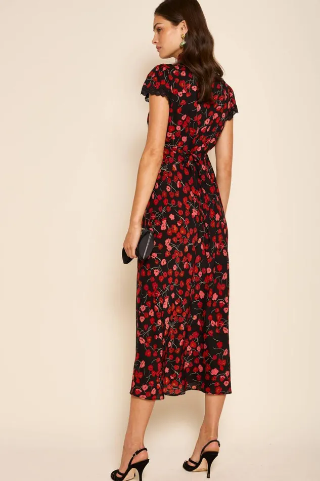 Women RIXO All Clothing Clarice Midi Dress Autumn Cherry Red