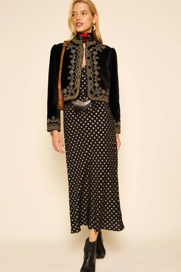 Women RIXO All Clothing Denver Velvet Jacket Soutache Embroidery