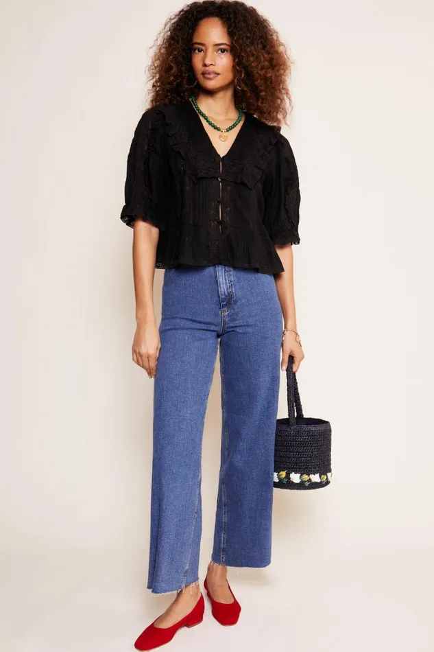 Women RIXO All Clothing Ellery Cotton Blouse Black