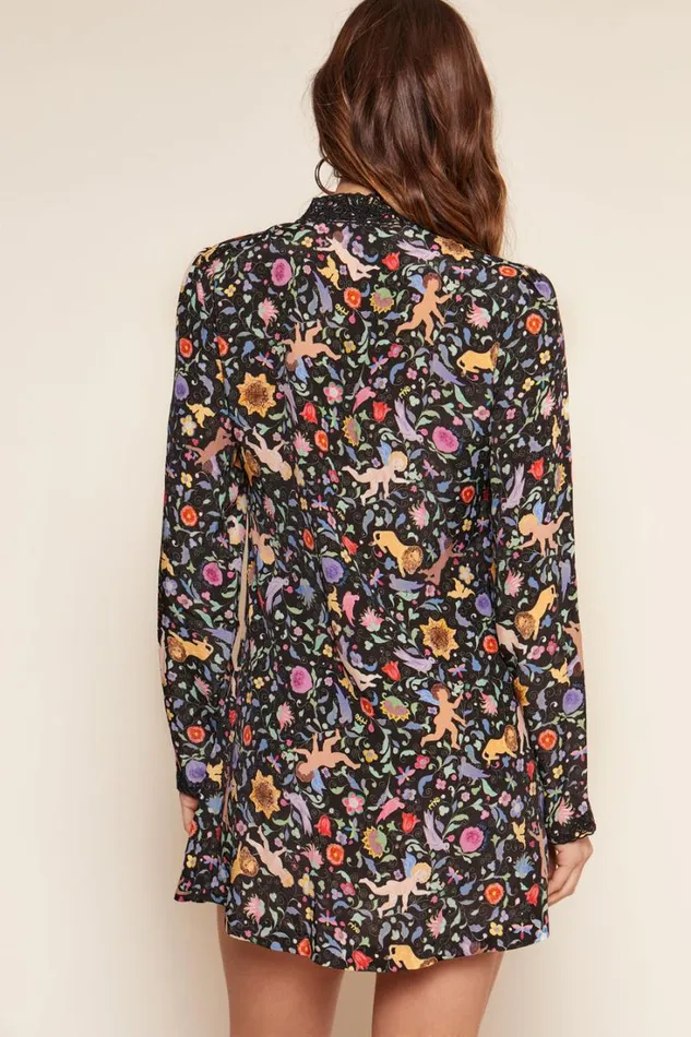 Women RIXO All Clothing Ivy Mini Dress Angel Floral Black
