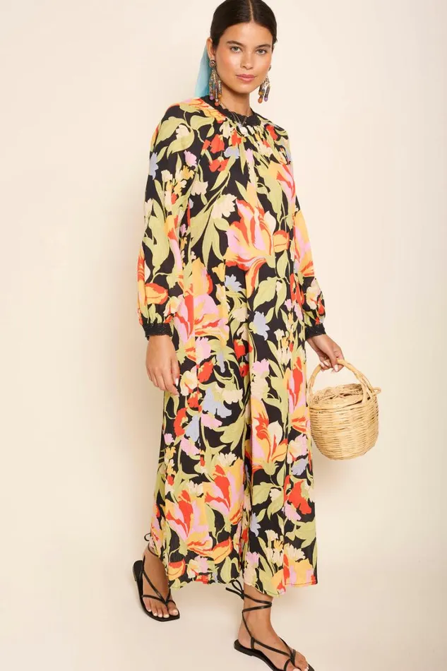 Women RIXO All Clothing Kahlo Cotton Midi Dress Cece Floral Black