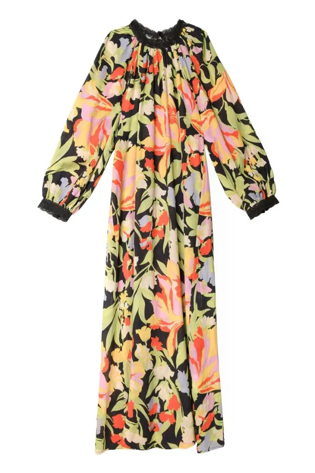 Women RIXO All Clothing Kahlo Cotton Midi Dress Cece Floral Black