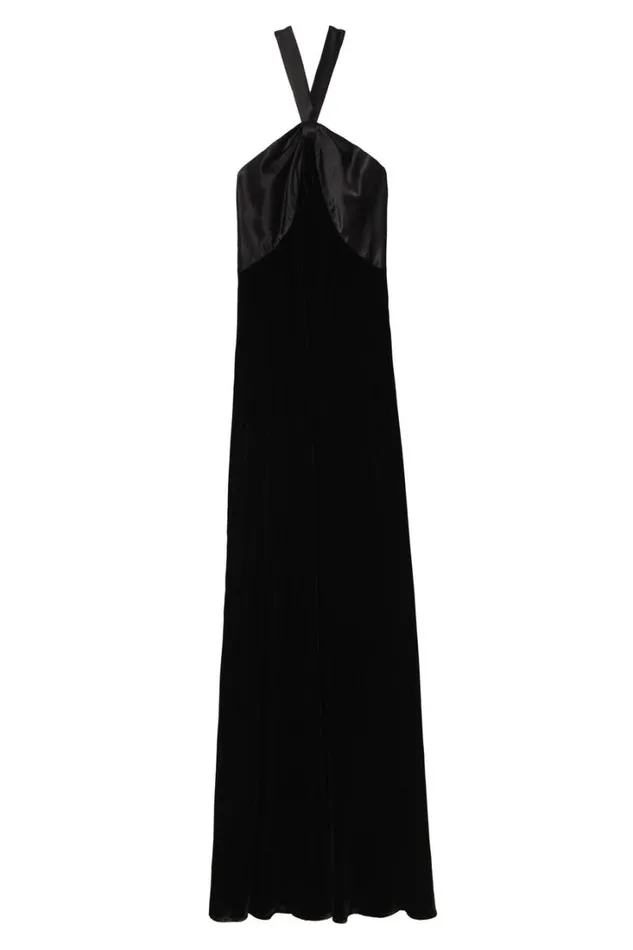 Women RIXO All Clothing Losanna Velvet Maxi Dress Black