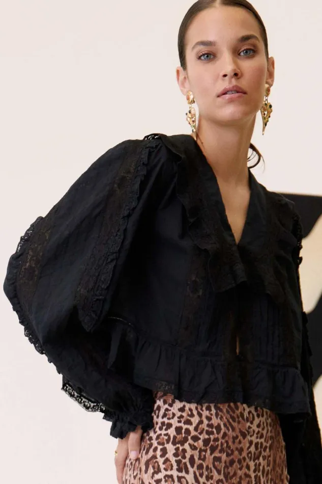 Women RIXO All Clothing Maribelle Cotton Blouse Black