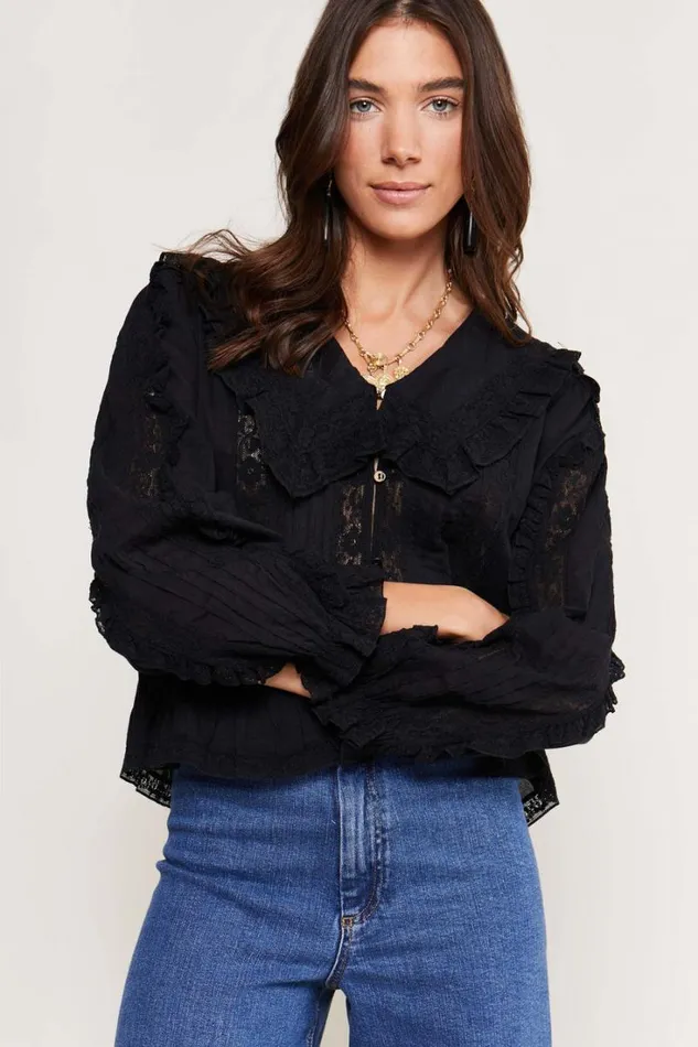 Women RIXO All Clothing Maribelle Cotton Blouse Black