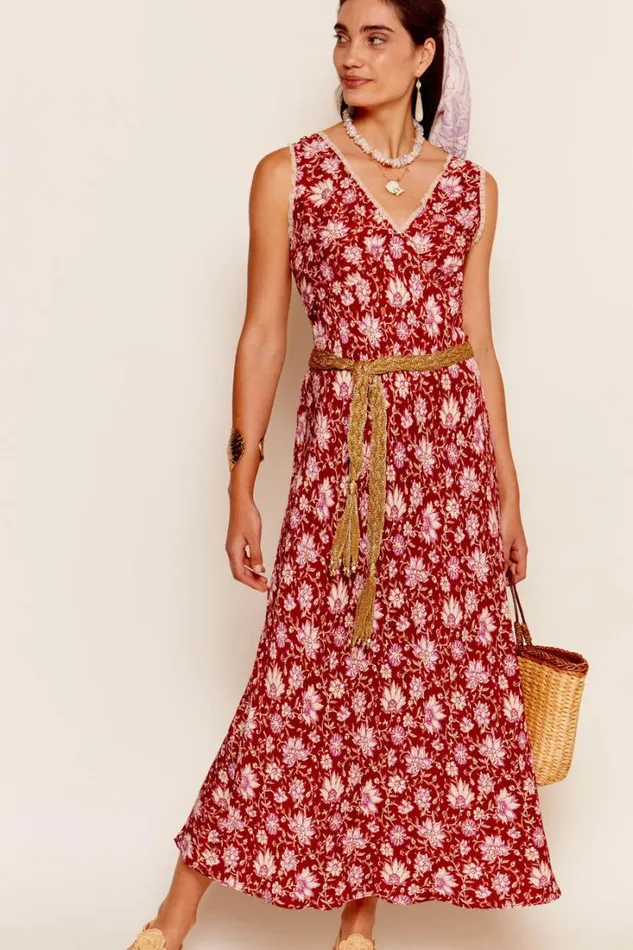 Women RIXO All Clothing Sandrine Midi Dress Jaipur Floral Red