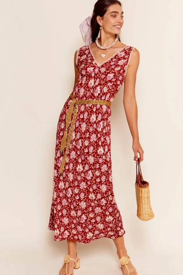 Women RIXO All Clothing Sandrine Midi Dress Jaipur Floral Red