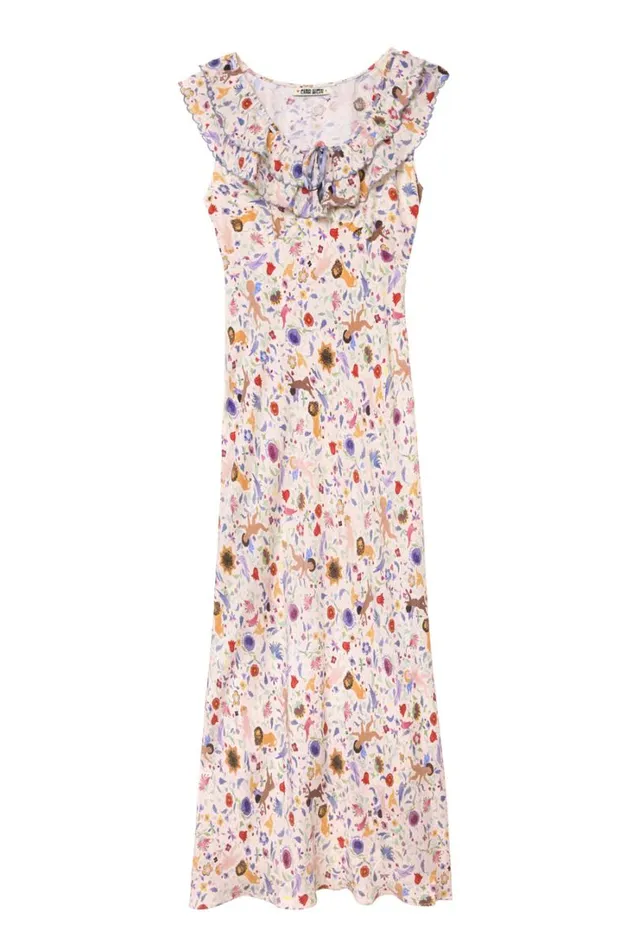 Women RIXO All Clothing Seraphina Midi Dress Angel Floral Cream