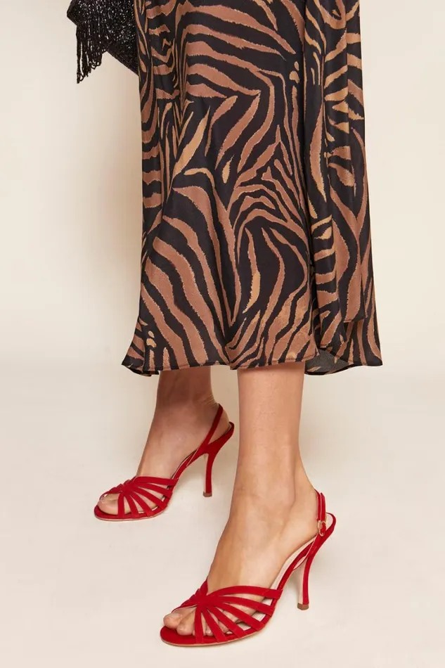 Women RIXO Shoes Mavi Suede Sandals Red
