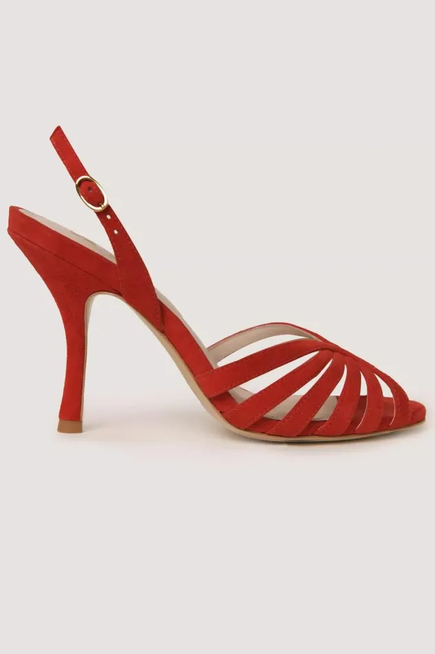 Women RIXO Shoes Mavi Suede Sandals Red