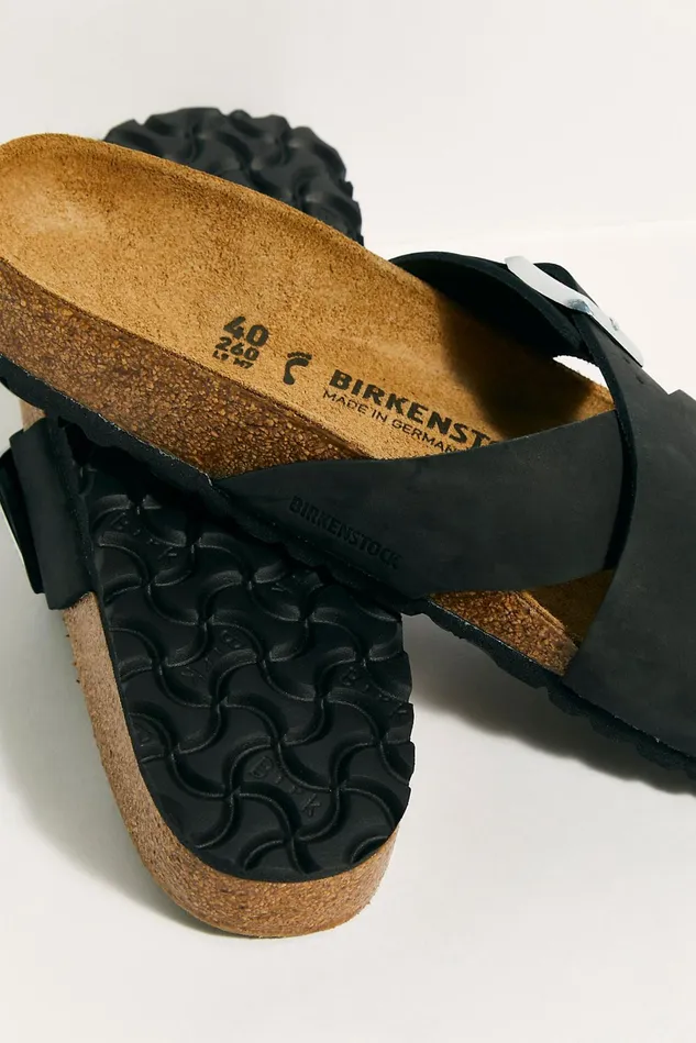 Women Sandals Free People Siena Birkenstock Sandals Black Nubuck