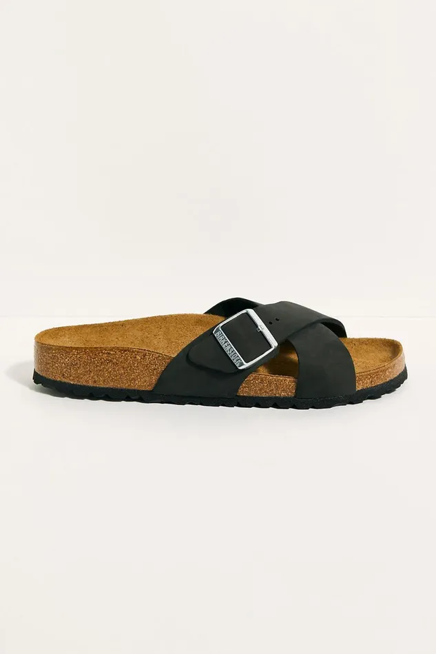 Women Sandals Free People Siena Birkenstock Sandals Black Nubuck