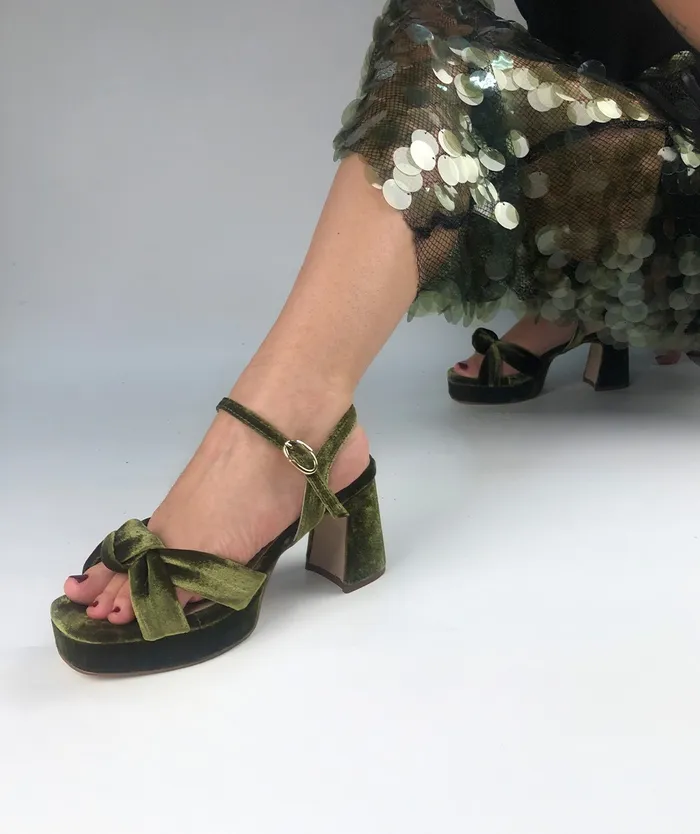 Women Santander Green 8211 Heeled Sandals Pedro Miralles