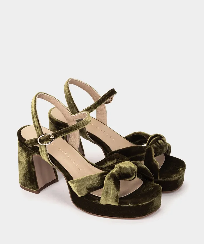 Women Santander Green 8211 Heeled Sandals Pedro Miralles