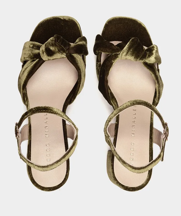 Women Santander Green 8211 Heeled Sandals Pedro Miralles